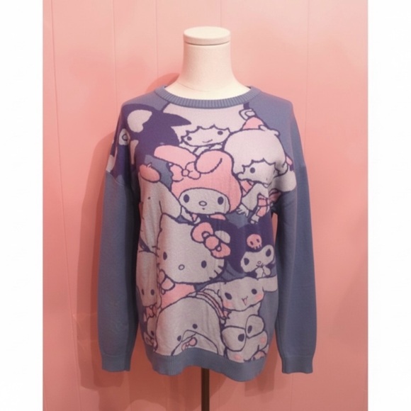 Hello Kitty Women's Sweater in Blue and Pink - Picture 2 of 8